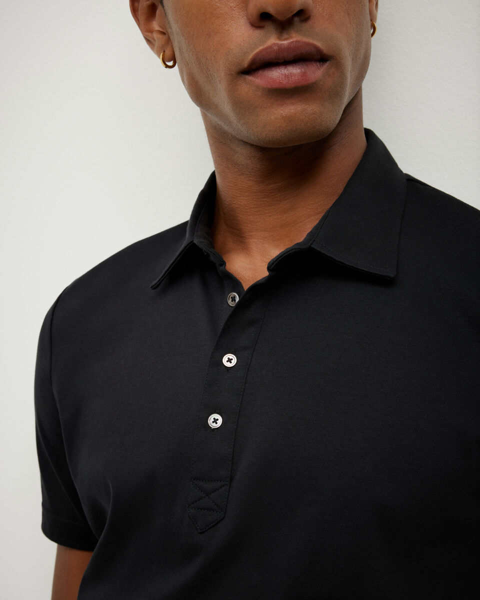 Travel Short Sleeve Polo, Black, hi-res